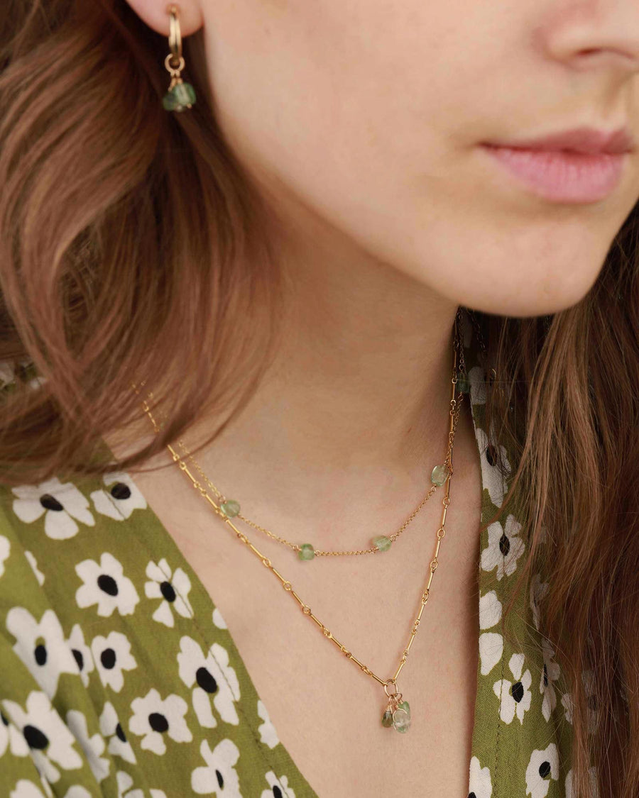Poppy Rose-Stephanie Necklace-Necklaces-14k Gold-fill, Prasiolite, Green Apatite, and Green Tourmaline-Blue Ruby Jewellery-Vancouver Canada