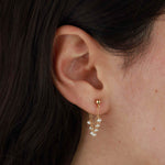 Poppy Rose-Stone Cluster Loop Studs-Earrings-14k Gold-fill, Freshwater Pearl-Blue Ruby Jewellery-Vancouver Canada