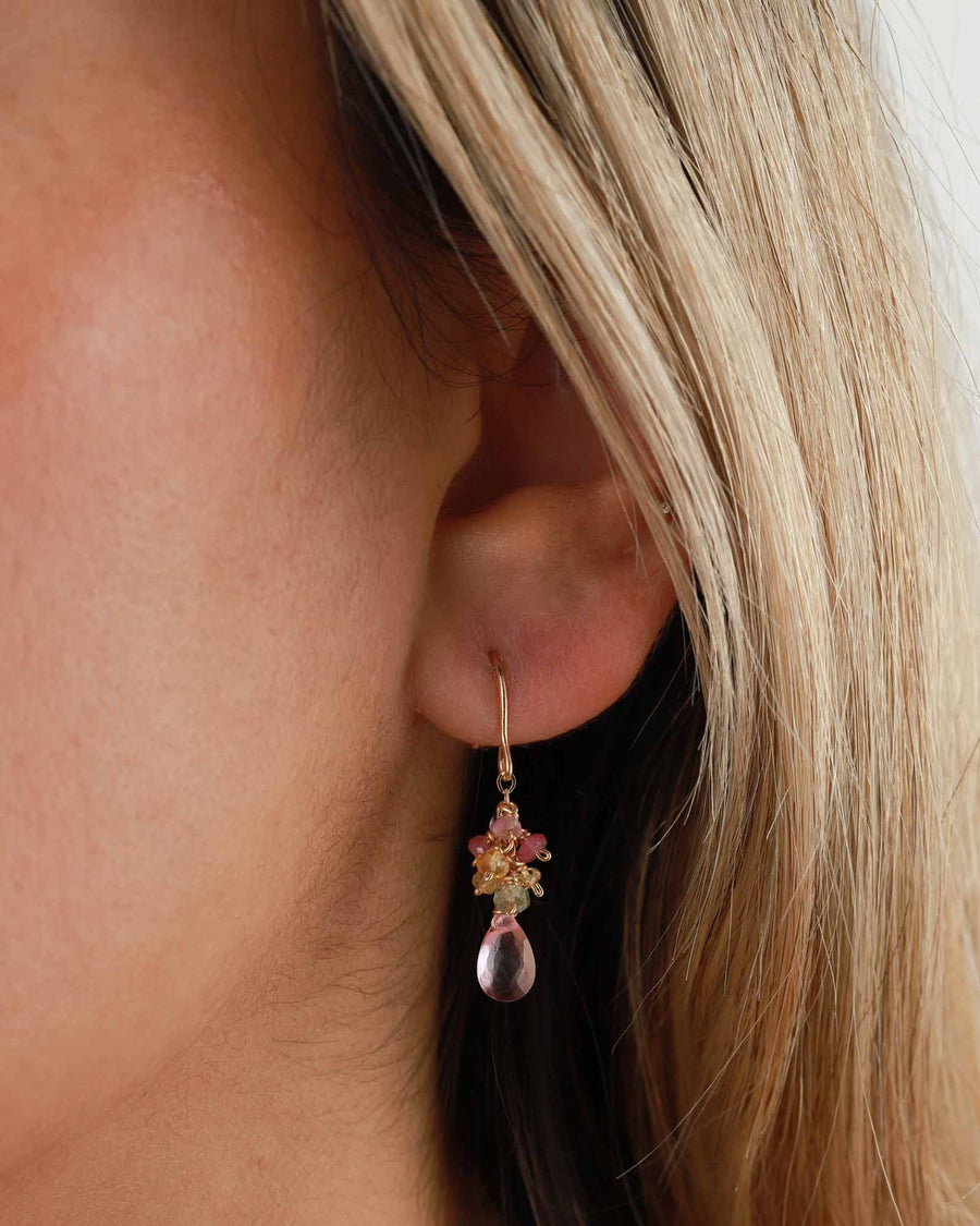 Gem Jar-Stone Drop Cluster Hooks-Earrings-Blue Ruby Jewellery-Vancouver Canada