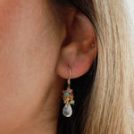 Gem Jar-Stone Drop Cluster Hooks-Earrings-Blue Ruby Jewellery-Vancouver Canada