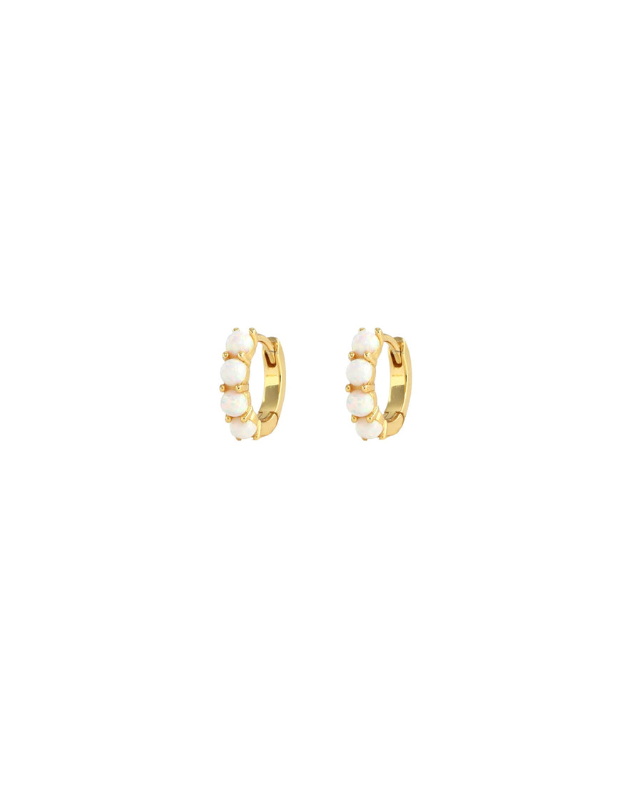 Kris Nations-Stone Huggies I 13mm-Earrings-18k Gold Vermeil-Opal-Blue Ruby Jewellery-Vancouver Canada