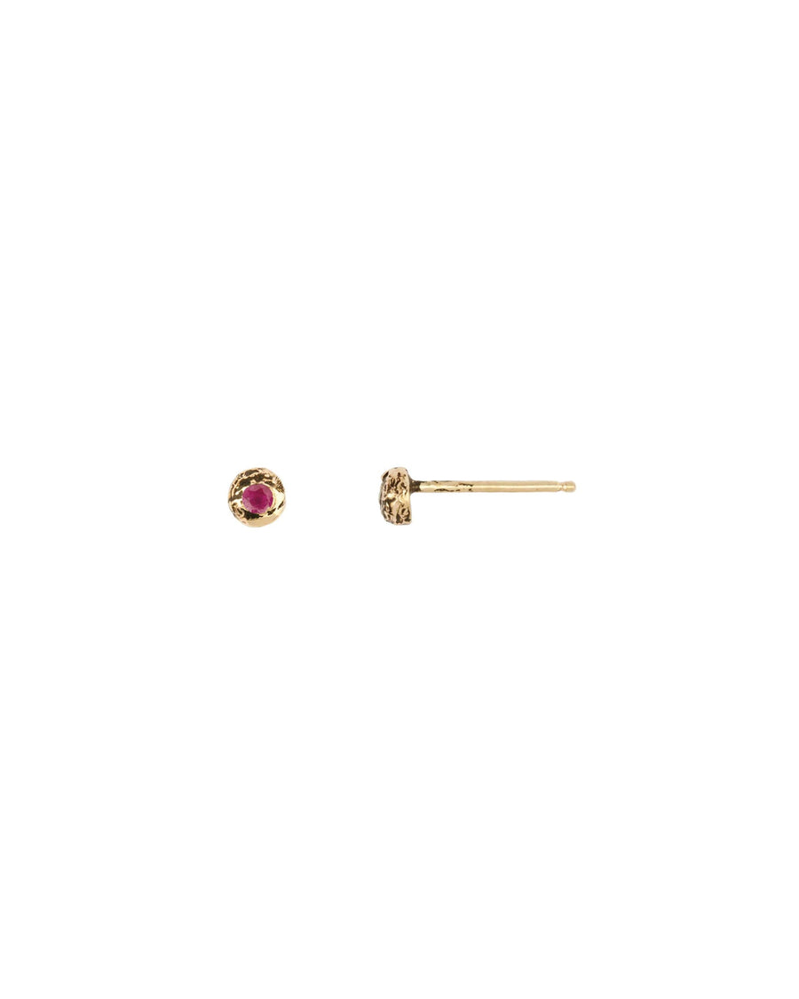 Pyrrha-Stone Set 14k Stud-Earrings-14k Yellow Gold, Ruby-Blue Ruby Jewellery-Vancouver Canada