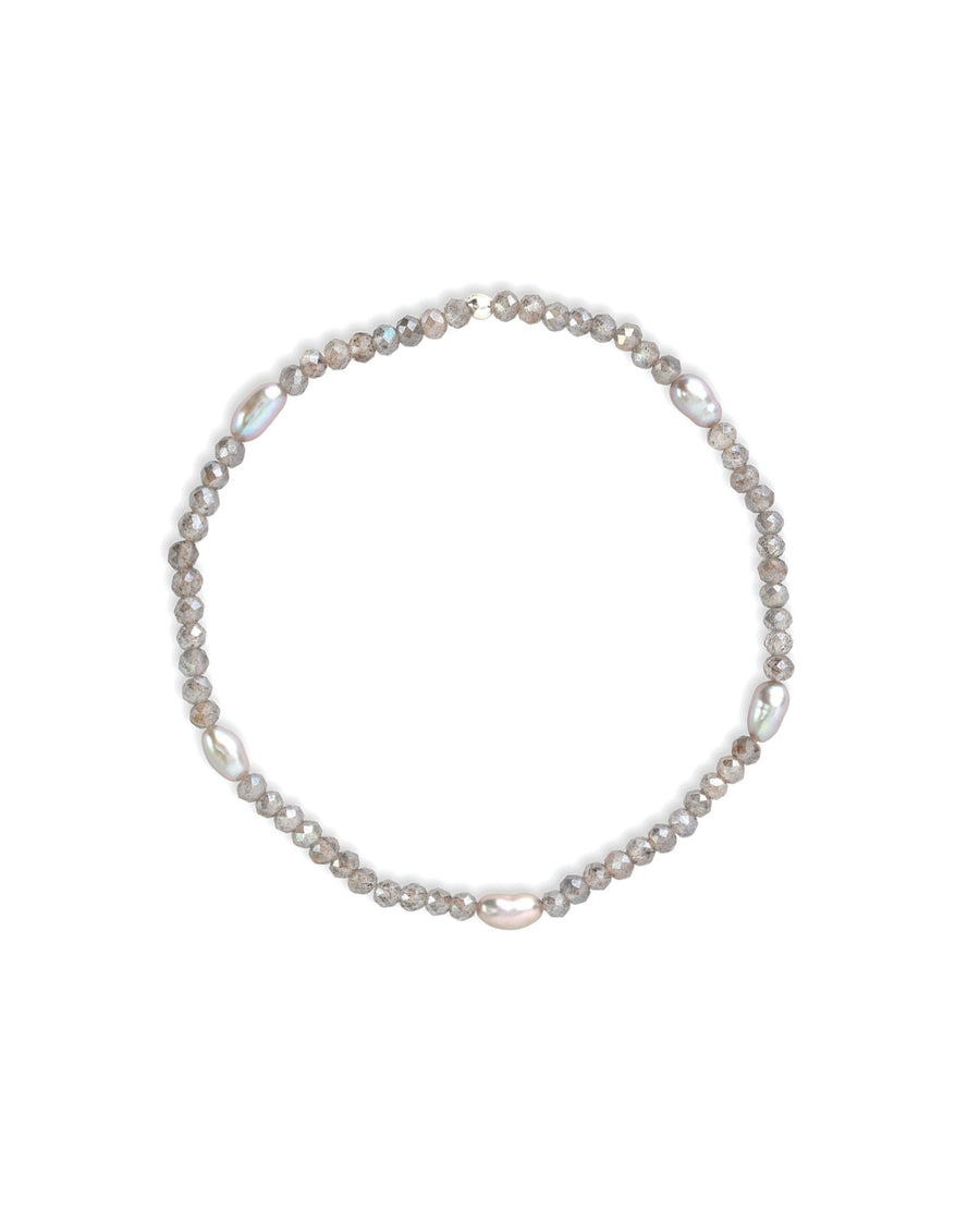 Cause We Care-Stone Station Bracelet | 2.5mm-Bracelets-Sterling Silver, Labradorite, Grey Pearl-Blue Ruby Jewellery-Vancouver Canada