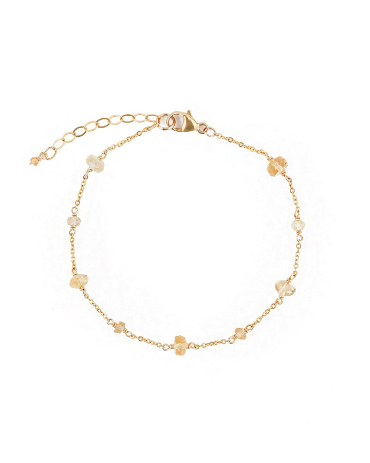 Gem Jar-Stone Station Bracelet-Bracelets-14k Gold Filled, Citrine-Blue Ruby Jewellery-Vancouver Canada