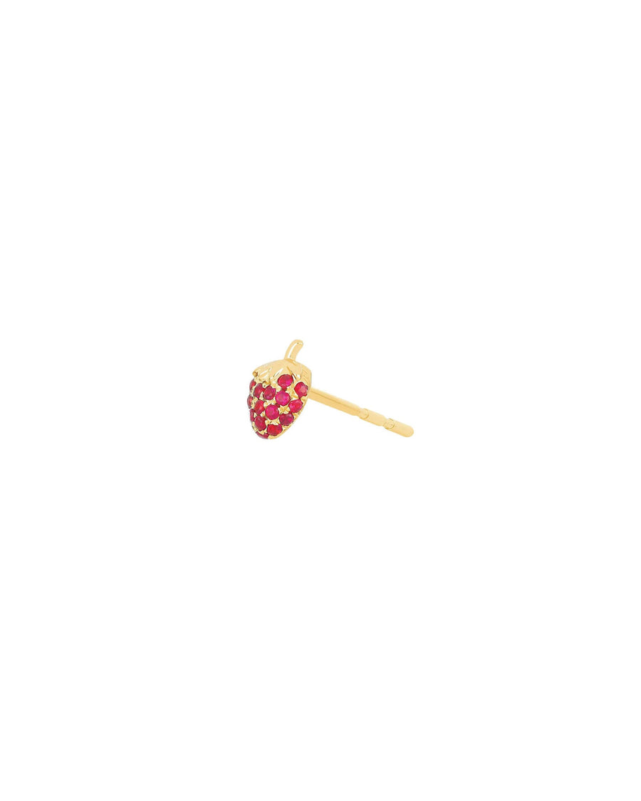 Quiet Icon-Strawberry Pave Stud-Earrings-14k Gold Vermeil, Cubic Zirconia-Blue Ruby Jewellery-Vancouver Canada