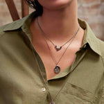 Struggle and Emerge Talisman-Oxidized Sterling Silver-Blue Ruby Jewellery-Vancouver Canada