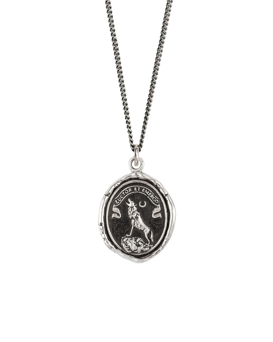 Pyrrha-Struggle and Emerge Talisman-Necklaces-Oxidized Sterling Silver-Blue Ruby Jewellery-Vancouver Canada
