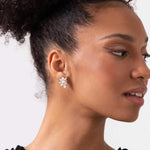 Olive & Piper-Sunny Studs-Earrings-Oxidized Gold, Crystal-Blue Ruby Jewellery-Vancouver Canada