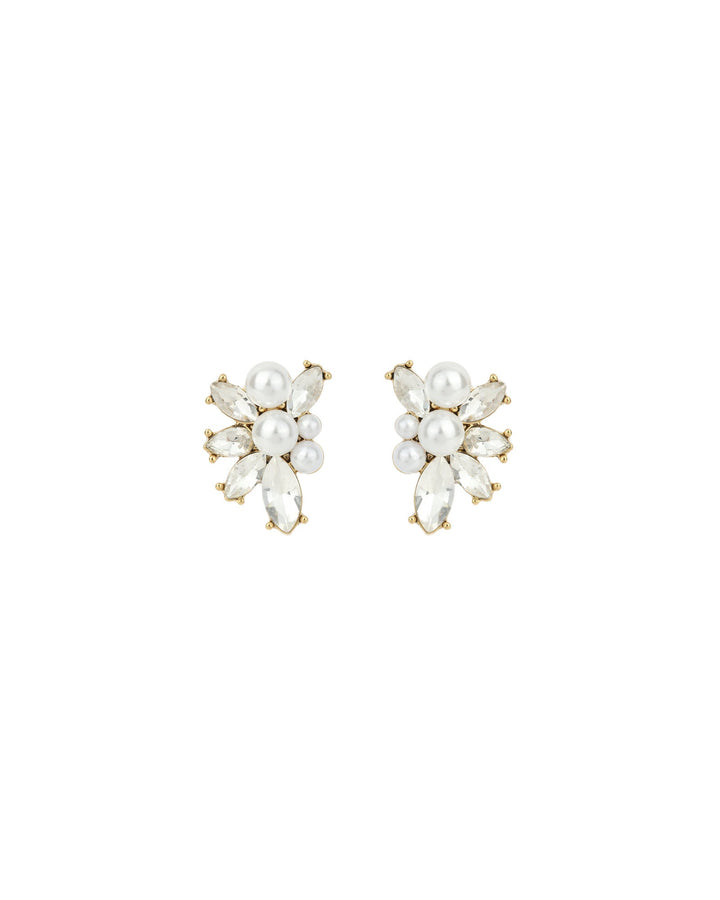 Olive & Piper-Sunny Studs-Earrings-Oxidized Gold, Crystal-Blue Ruby Jewellery-Vancouver Canada