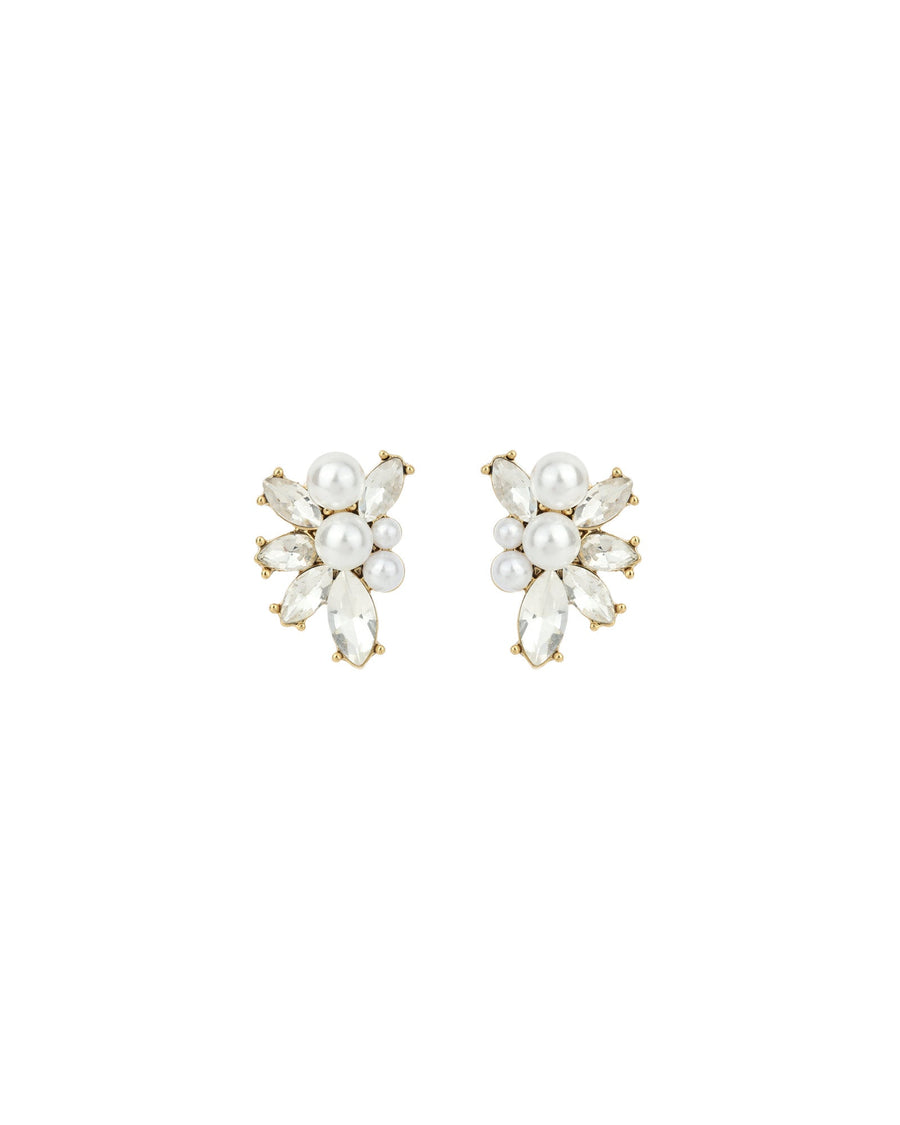 Olive & Piper-Sunny Studs-Earrings-Oxidized Gold, Crystal-Blue Ruby Jewellery-Vancouver Canada