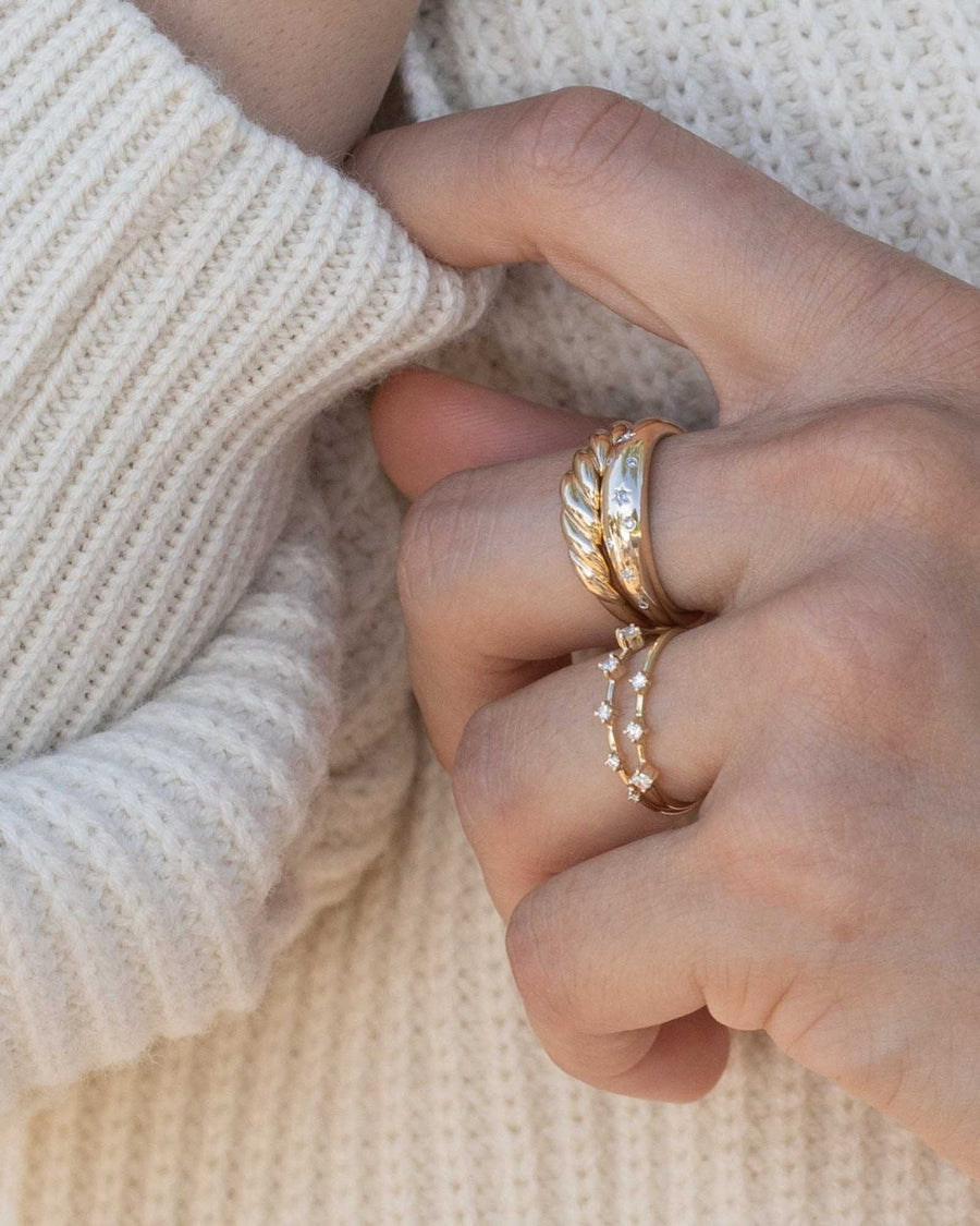 Adina Reyter-Super Tiny 5 Diamond Stacking Ring-Rings-Blue Ruby Jewellery-Vancouver Canada