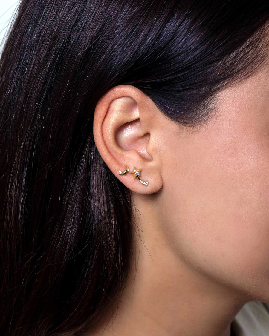 Adina Reyter-Super Tiny Diamond Moon Stud-Earrings-14k Yellow Gold-Blue Ruby Jewellery-Vancouver Canada
