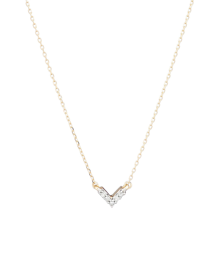 Adina Reyter-Super Tiny Pavé V Chevron Necklace-Necklaces-14k Yellow Gold, Diamond-Blue Ruby Jewellery-Vancouver Canada