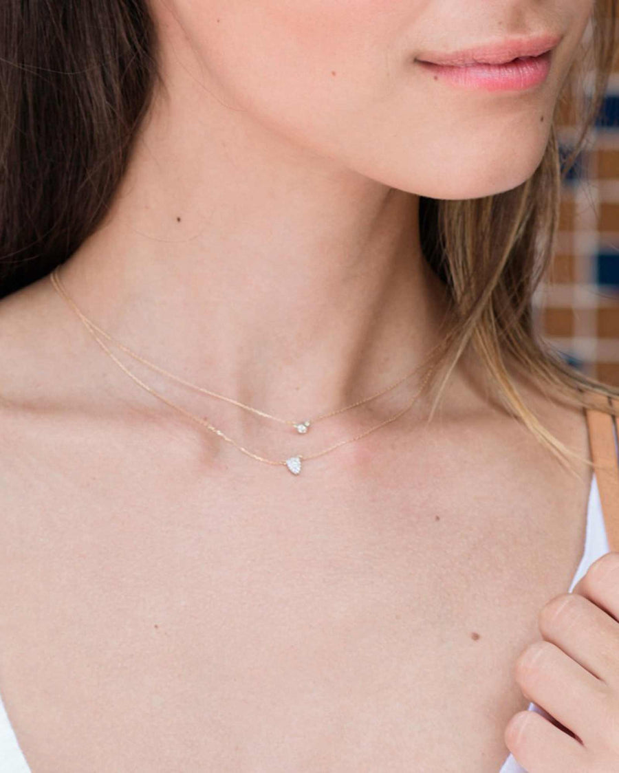 Adina Reyter-Super Tiny Solid Pavé Teardrop Necklace-Necklaces-14k Yellow Gold, Diamond-Blue Ruby Jewellery-Vancouver Canada