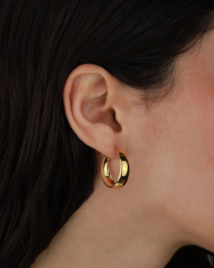 Tashi-Tapered Hoops I 20mm-Earrings-14k Gold Vermeil-Blue Ruby Jewellery-Vancouver Canada