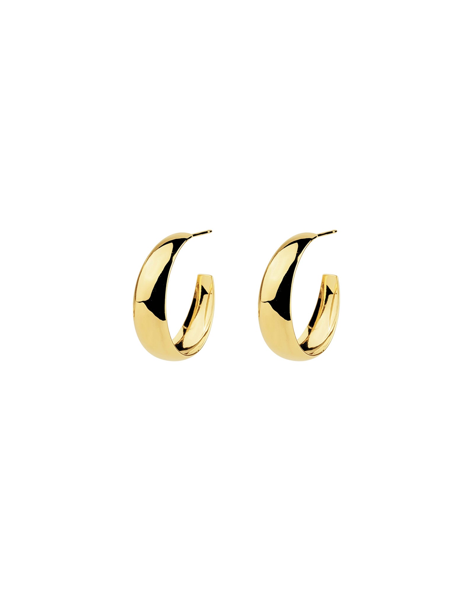 Tashi-Flat Tapered Hoops I 20mm-Earrings-14k Gold Vermeil-Blue Ruby Jewellery-Vancouver Canada