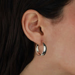 Tashi-Tapered Hoops I 20mm-Earrings-Sterling Silver-Blue Ruby Jewellery-Vancouver Canada