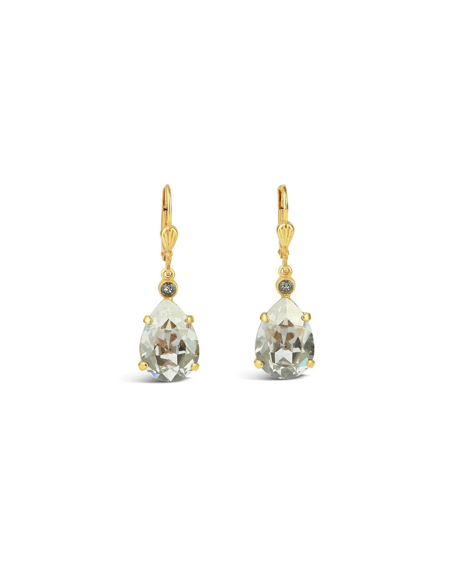 La Vie Parisienne-Teardrop Crystal Hooks-Earrings-14k Gold Plated, Shade Crystal-Blue Ruby Jewellery-Vancouver Canada