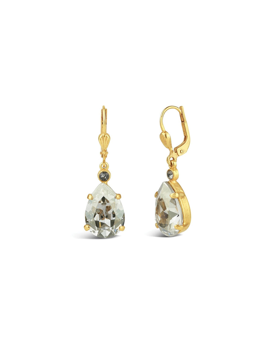 La Vie Parisienne-Teardrop Crystal Hooks-Earrings-14k Gold Plated, Shade Crystal-Blue Ruby Jewellery-Vancouver Canada