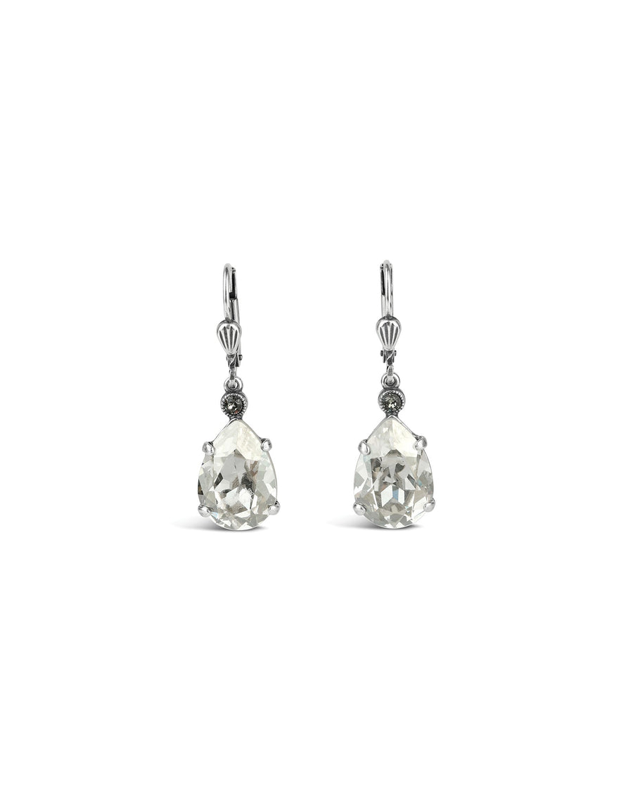 La Vie Parisienne-Teardrop Crystal Hooks-Earrings-Sterling Silver Plated, Shade Crystal-Blue Ruby Jewellery-Vancouver Canada