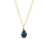 La Vie Parisienne-Teardrop Crystal Necklace-Necklaces-14k Gold Plated, Midnite Crystal-Blue Ruby Jewellery-Vancouver Canada