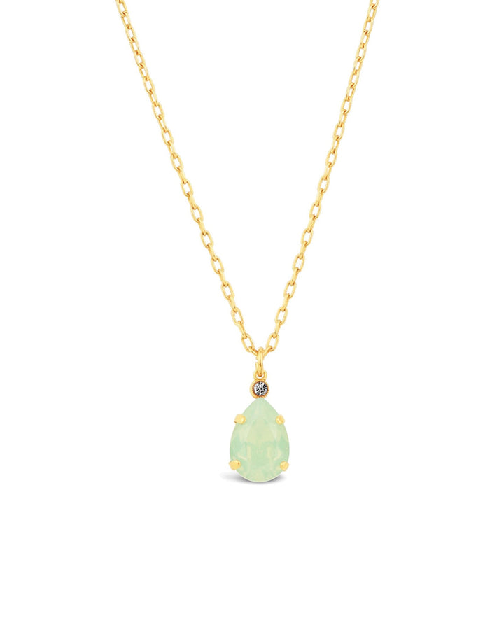 La Vie Parisienne-Teardrop Crystal Necklace-Necklaces-14k Gold Plated, Sea Opal Crystal-Blue Ruby Jewellery-Vancouver Canada