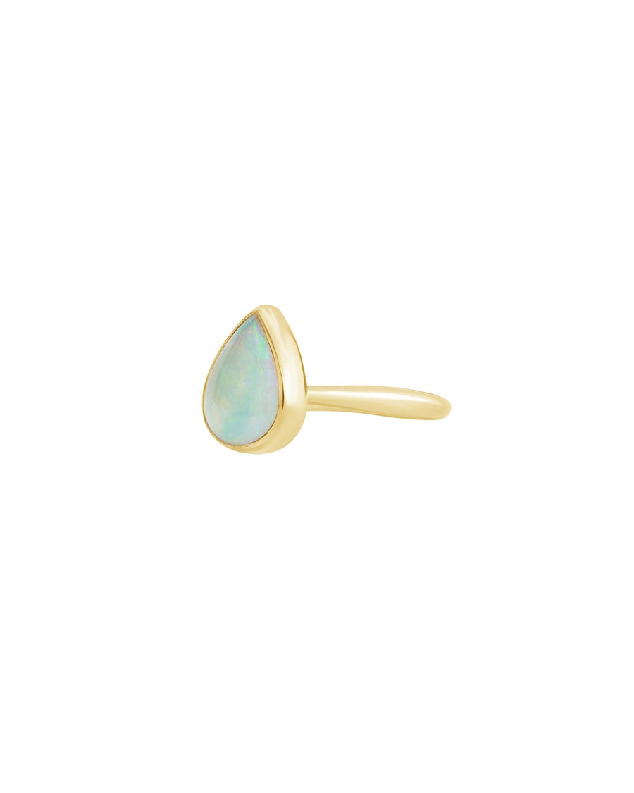 Emily Amey-Teardrop Opal Ring-Rings-14k Yellow Gold, Opal-7-Blue Ruby Jewellery-Vancouver Canada