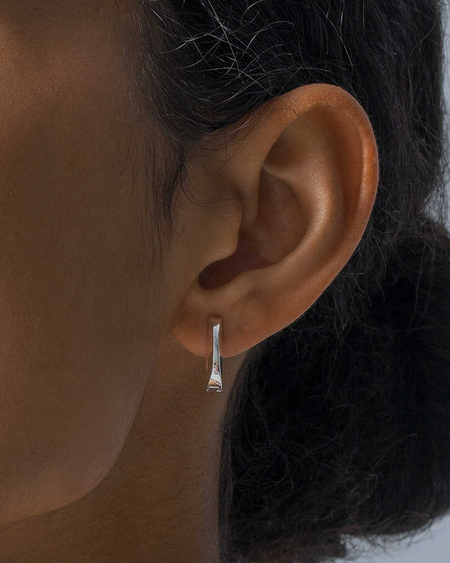 Jenny Bird-Teeni Toni Huggie Earrings-Earrings-Silver Plated-Blue Ruby Jewellery-Vancouver Canada