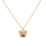 Scosha-The Max Necklace I Mixed Sapphires-Necklaces-14k Yellow Gold, Diamond, Ruby, Yellow Sapphire, Blue Sapphire-Blue Ruby Jewellery-Vancouver Canada