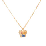 Scosha-The Max Necklace I Mixed Sapphires-Necklaces-14k Yellow Gold, Diamond, Ruby, Yellow Sapphire, Blue Sapphire-Blue Ruby Jewellery-Vancouver Canada