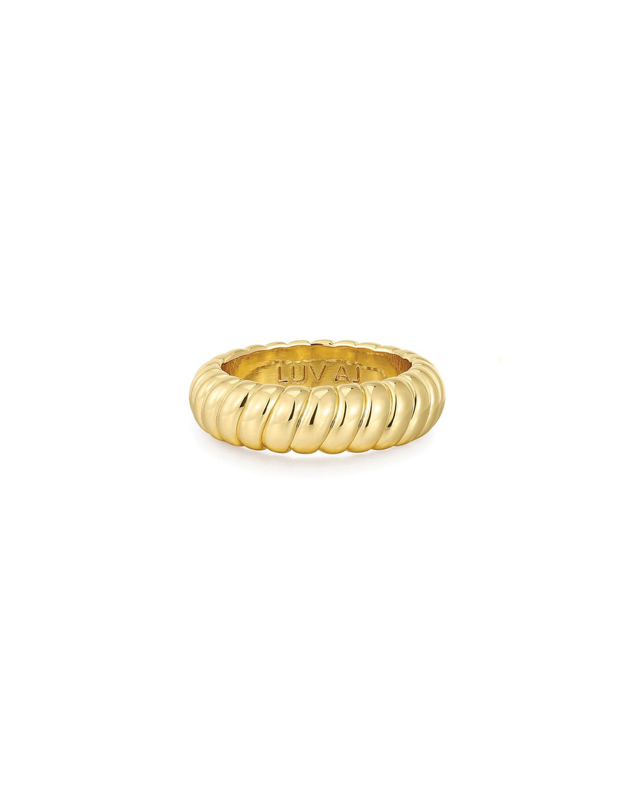 Luv AJ-The Ridged Marbella Ring-Rings-18k Gold Plated-5-Blue Ruby Jewellery-Vancouver Canada