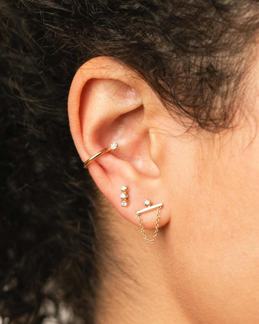 Zoe Chicco-Thick Diamond Ear Cuff-Earrings-14k Yellow Gold, Diamond-Blue Ruby Jewellery-Vancouver Canada