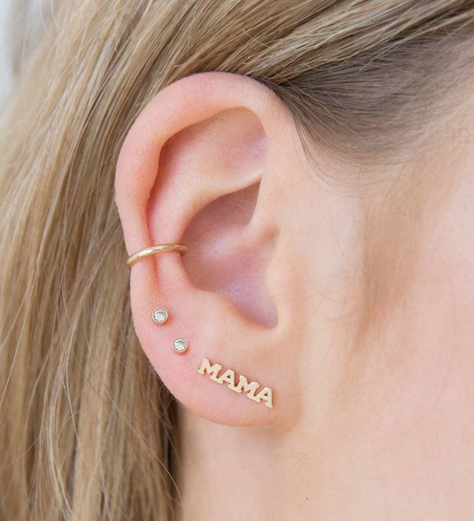 Zoe Chicco-Thick Ear Cuff-Earrings-14k Yellow Gold-Blue Ruby Jewellery-Vancouver Canada