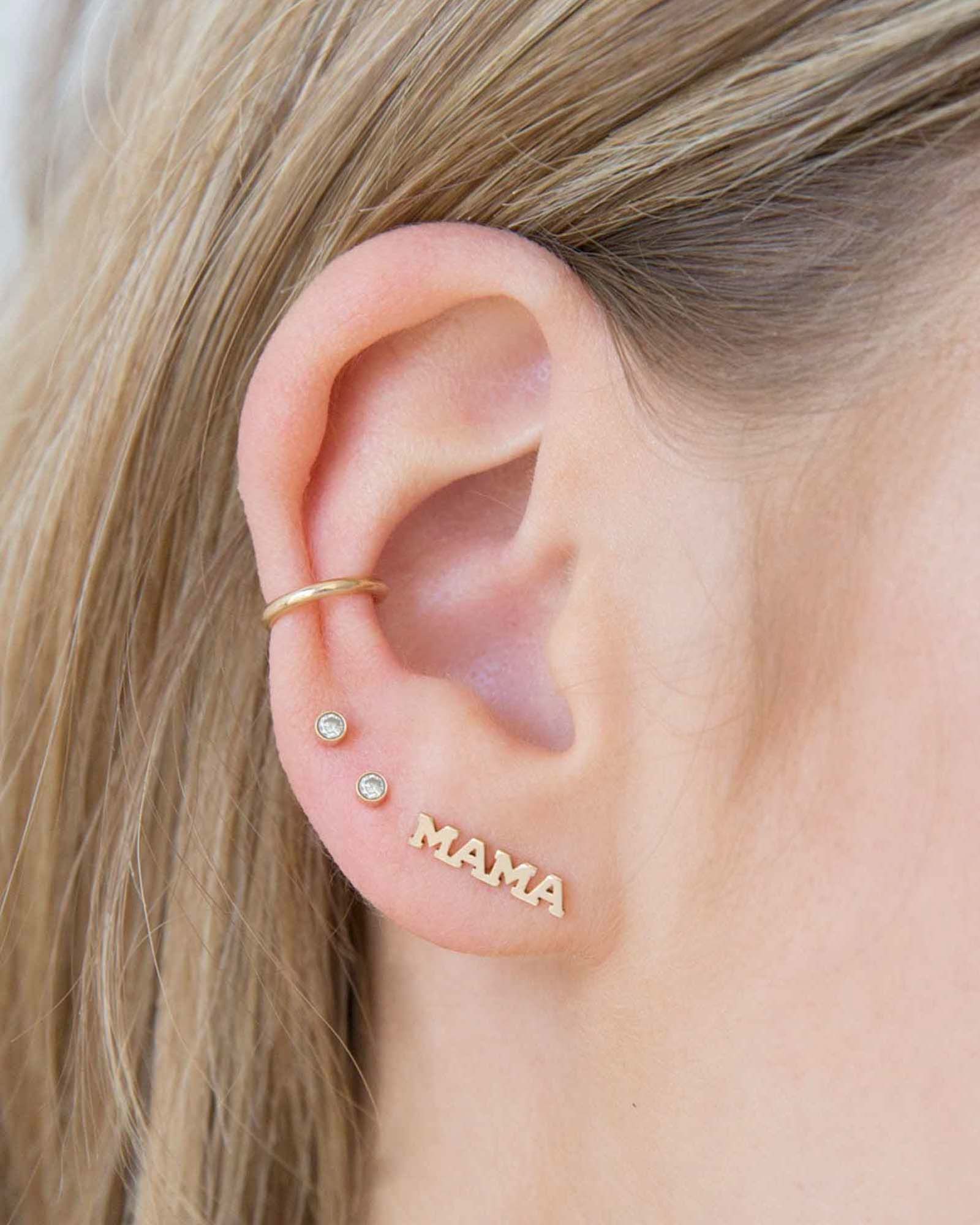 Zoe Chicco-Thick Ear Cuff-Earrings-14k Yellow Gold-Blue Ruby Jewellery-Vancouver Canada