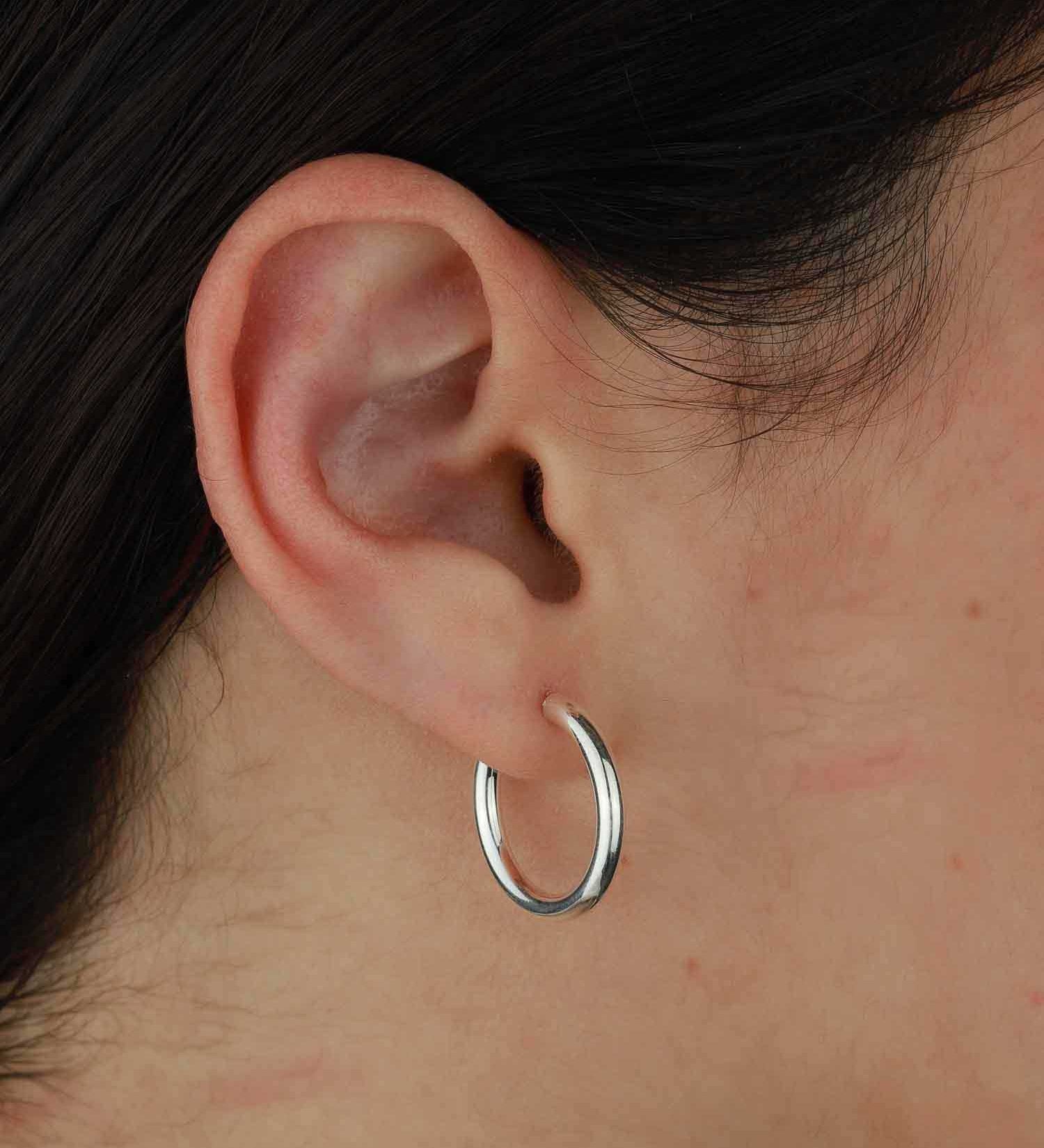 Tashi-Thick Hoops I 20mm-Earrings-Sterling Silver-Blue Ruby Jewellery-Vancouver Canada