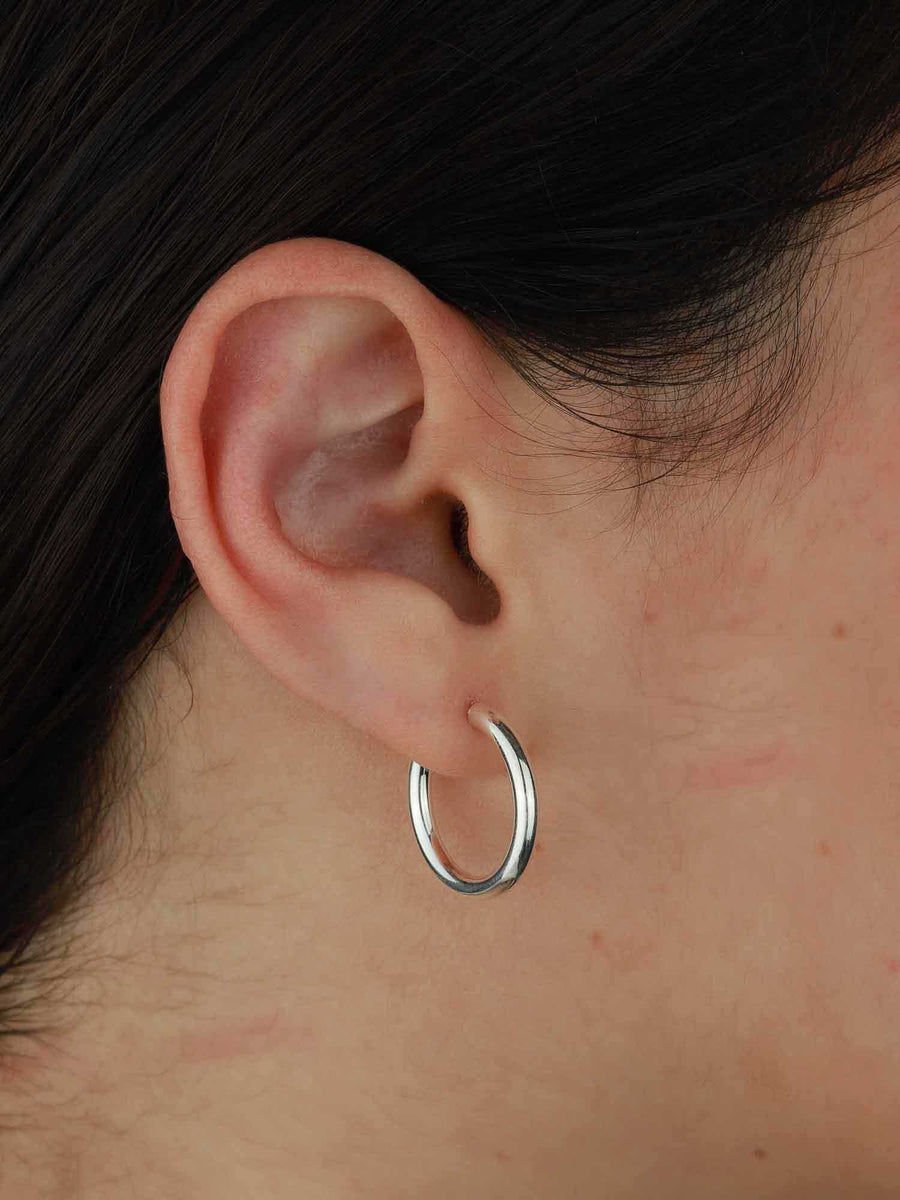 Tashi-Thick Hoops I 20mm-Earrings-Sterling Silver-Blue Ruby Jewellery-Vancouver Canada