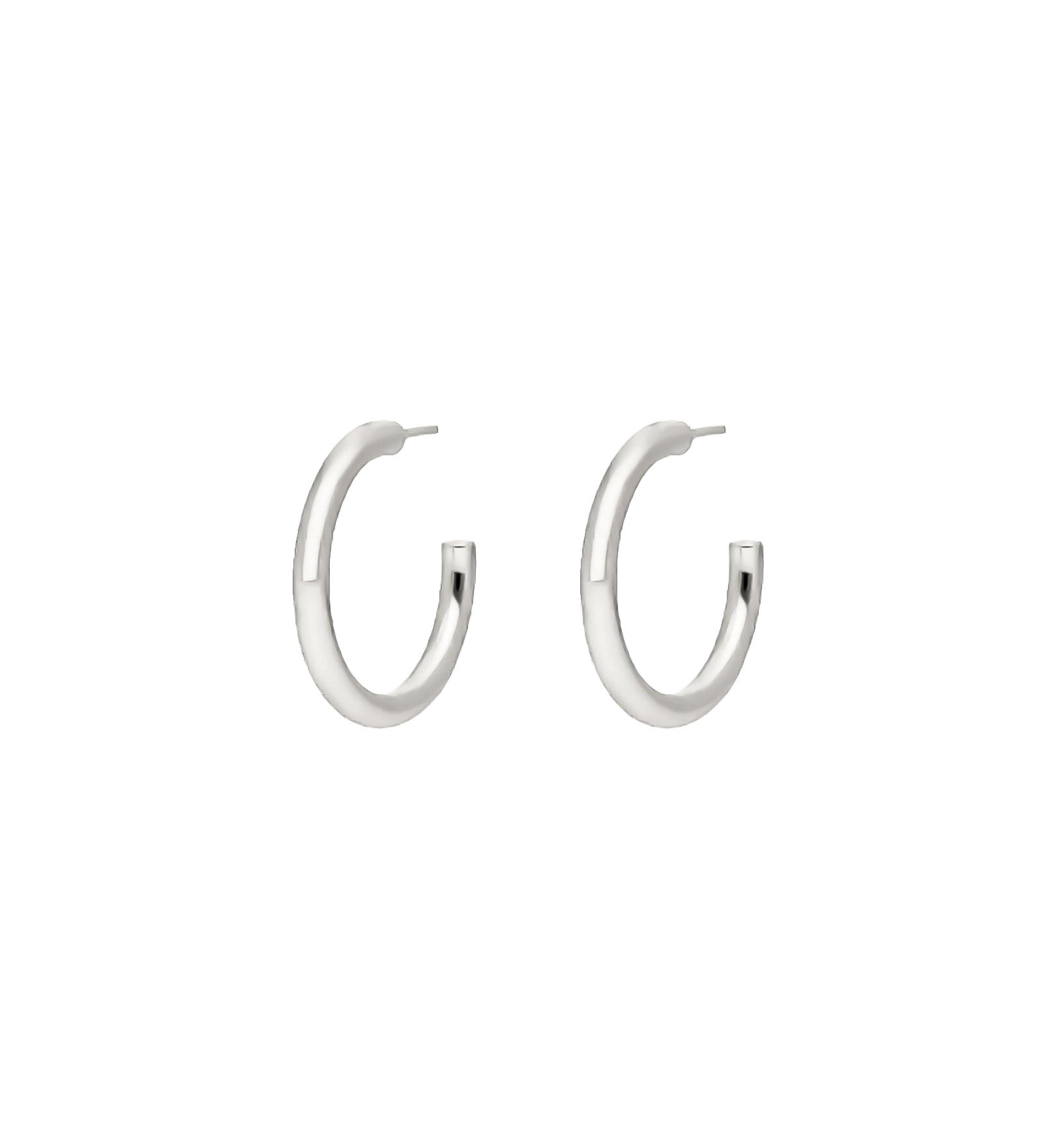 Tashi-Thick Hoops I 20mm-Earrings-Sterling Silver-Blue Ruby Jewellery-Vancouver Canada