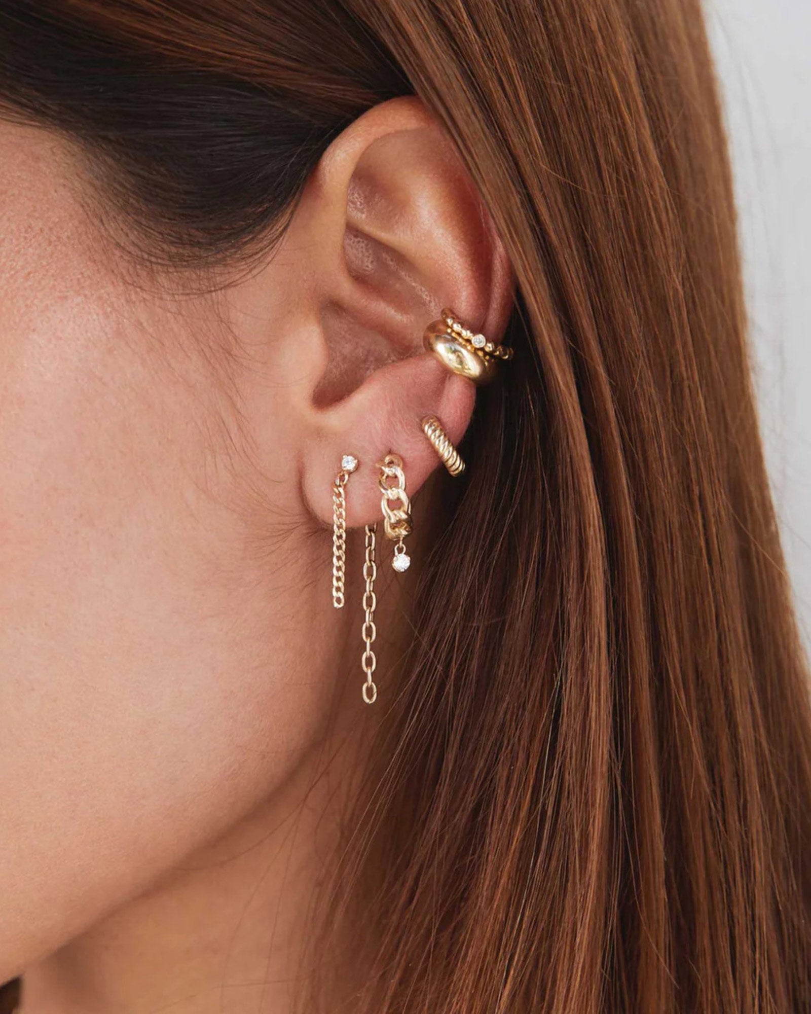 Zoe Chicco-Thick Twist Huggies-Earrings-14k Yellow Gold-Blue Ruby Jewellery-Vancouver Canada