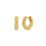 Zoe Chicco-Thick Twist Huggies-Earrings-14k Yellow Gold-Blue Ruby Jewellery-Vancouver Canada