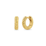 Zoe Chicco-Thick Twist Huggies-Earrings-14k Yellow Gold-Blue Ruby Jewellery-Vancouver Canada