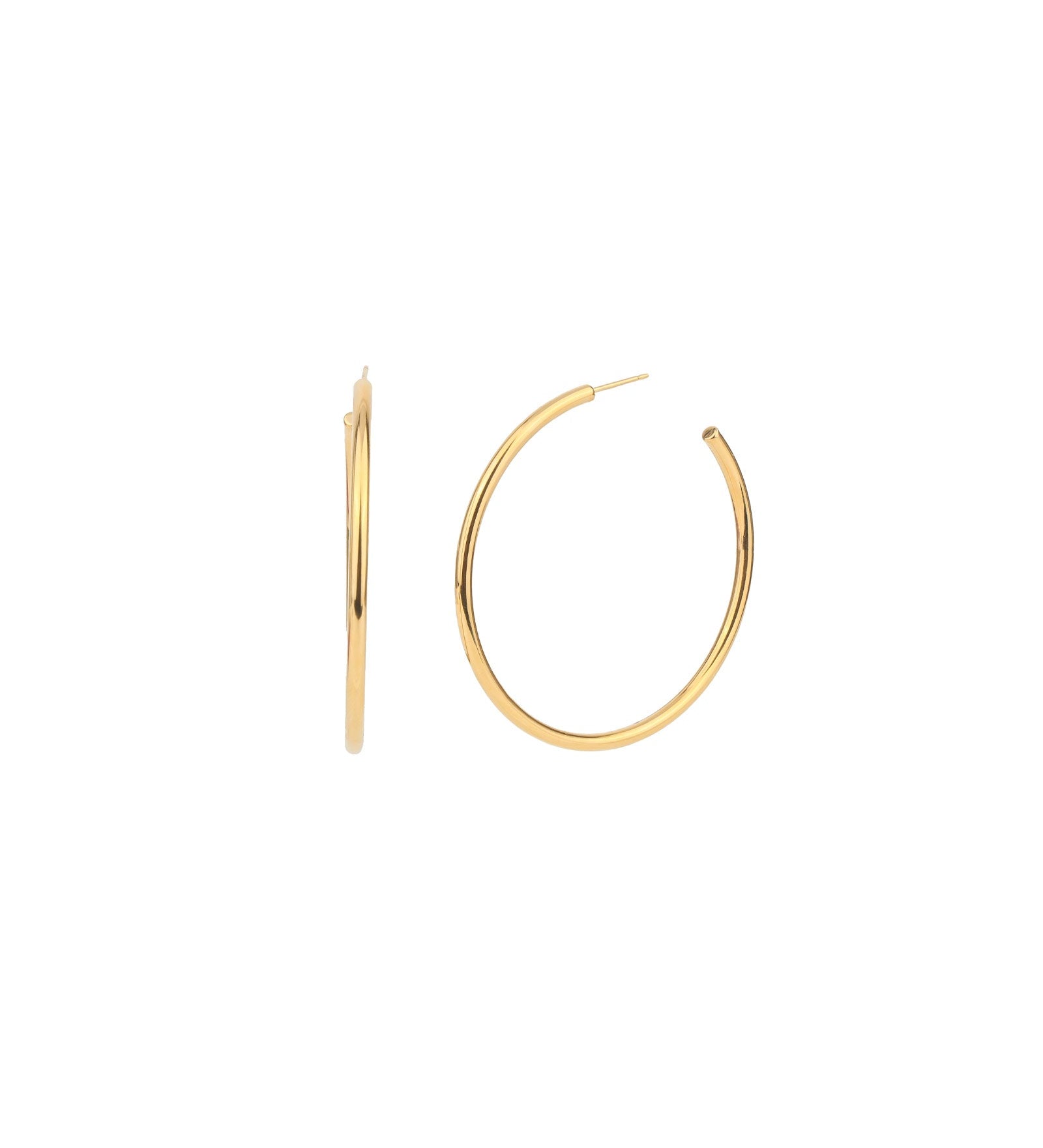 Tashi-Thin Classic Hoops | 50mm-Earrings-14k Gold Vermeil-Blue Ruby Jewellery-Vancouver Canada