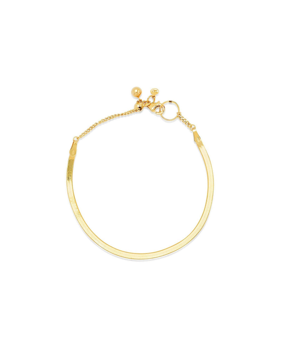 Tai-Thin Herringbone Chain Bracelet-Bracelets-12k Gold Vermeil-Blue Ruby Jewellery-Vancouver Canada