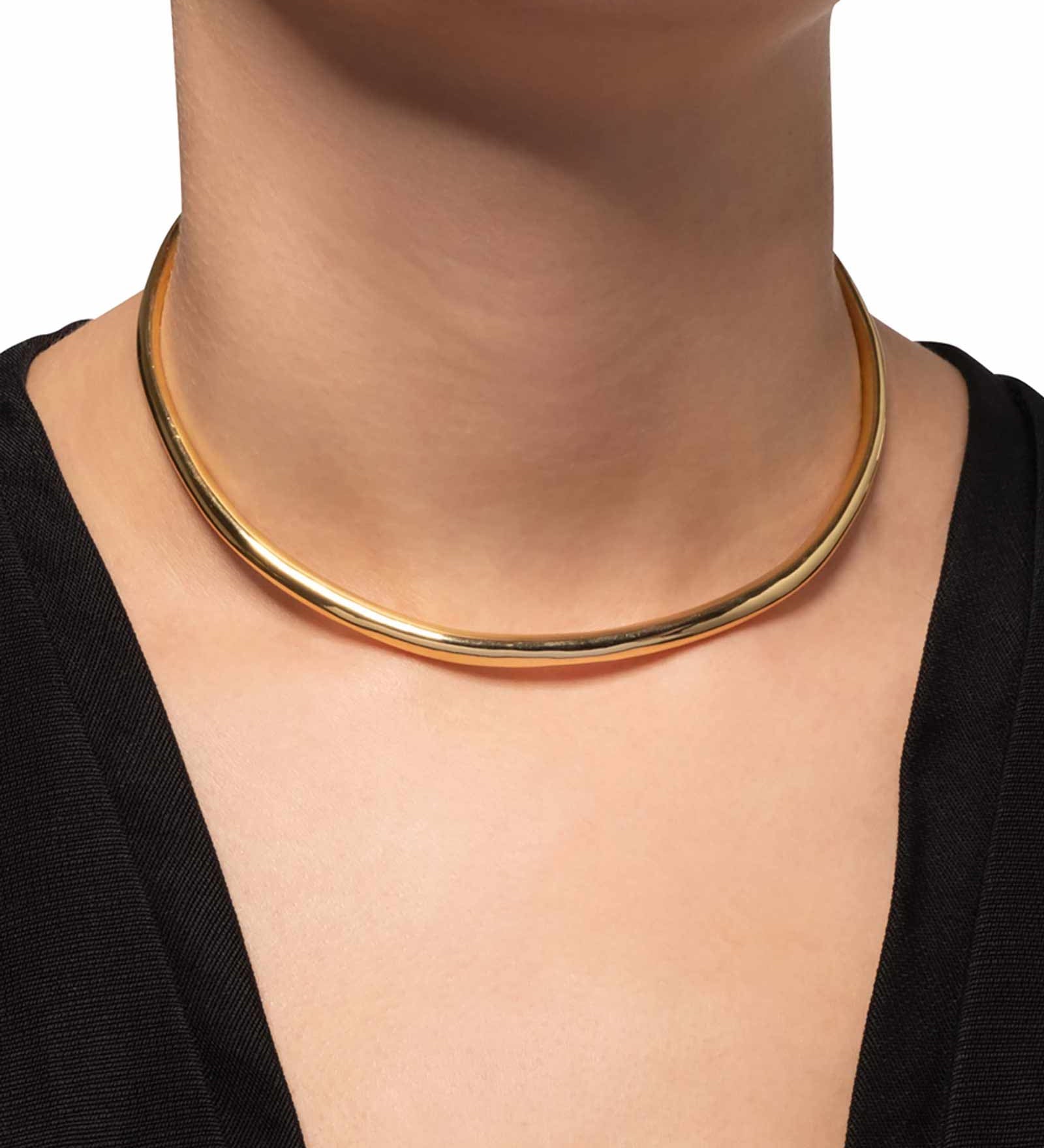 Alexis Bittar-Thin Necklace Collar-Necklaces-14k Gold Plated-Blue Ruby Jewellery-Vancouver Canada