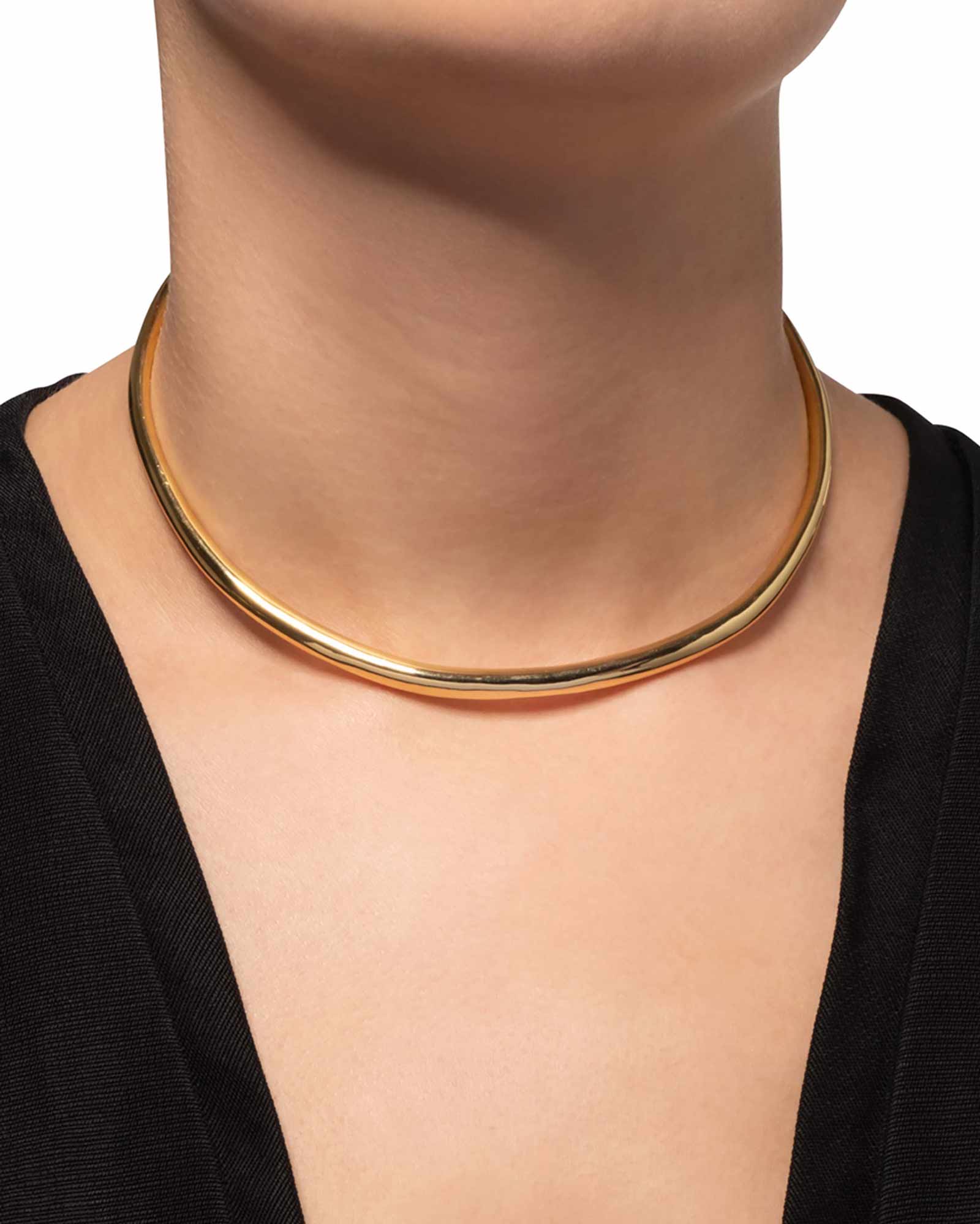 Alexis Bittar-Thin Necklace Collar-Necklaces-14k Gold Plated-Blue Ruby Jewellery-Vancouver Canada