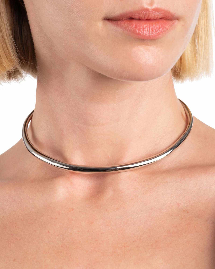 Alexis Bittar-Thin Necklace Collar-Necklaces-Rhodium Plated Brass-Blue Ruby Jewellery-Vancouver Canada