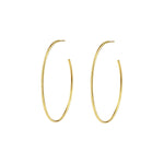 Tashi-Thin Tube Hoops I 50mm-Earrings-14k Gold Vermeil-Blue Ruby Jewellery-Vancouver Canada