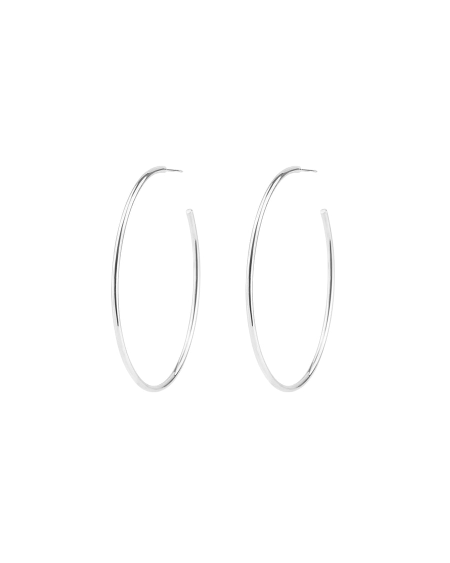 Tashi-Thin Tube Hoops I 50mm-Earrings-Sterling Silver-Blue Ruby Jewellery-Vancouver Canada
