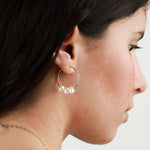 Poppy Rose-Three Floating Pearl Hoops I 24mm-Earrings-14k Gold-fill, Freshwater Pearl-Blue Ruby Jewellery-Vancouver Canada