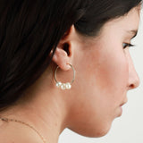 Poppy Rose-Three Floating Pearl Hoops I 24mm-Earrings-14k Gold-fill, Freshwater Pearl-Blue Ruby Jewellery-Vancouver Canada