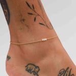 Poppy Rose-Three Pearl Anklet-Anklets-14k Gold Fill, White Pearl-Blue Ruby Jewellery-Vancouver Canada